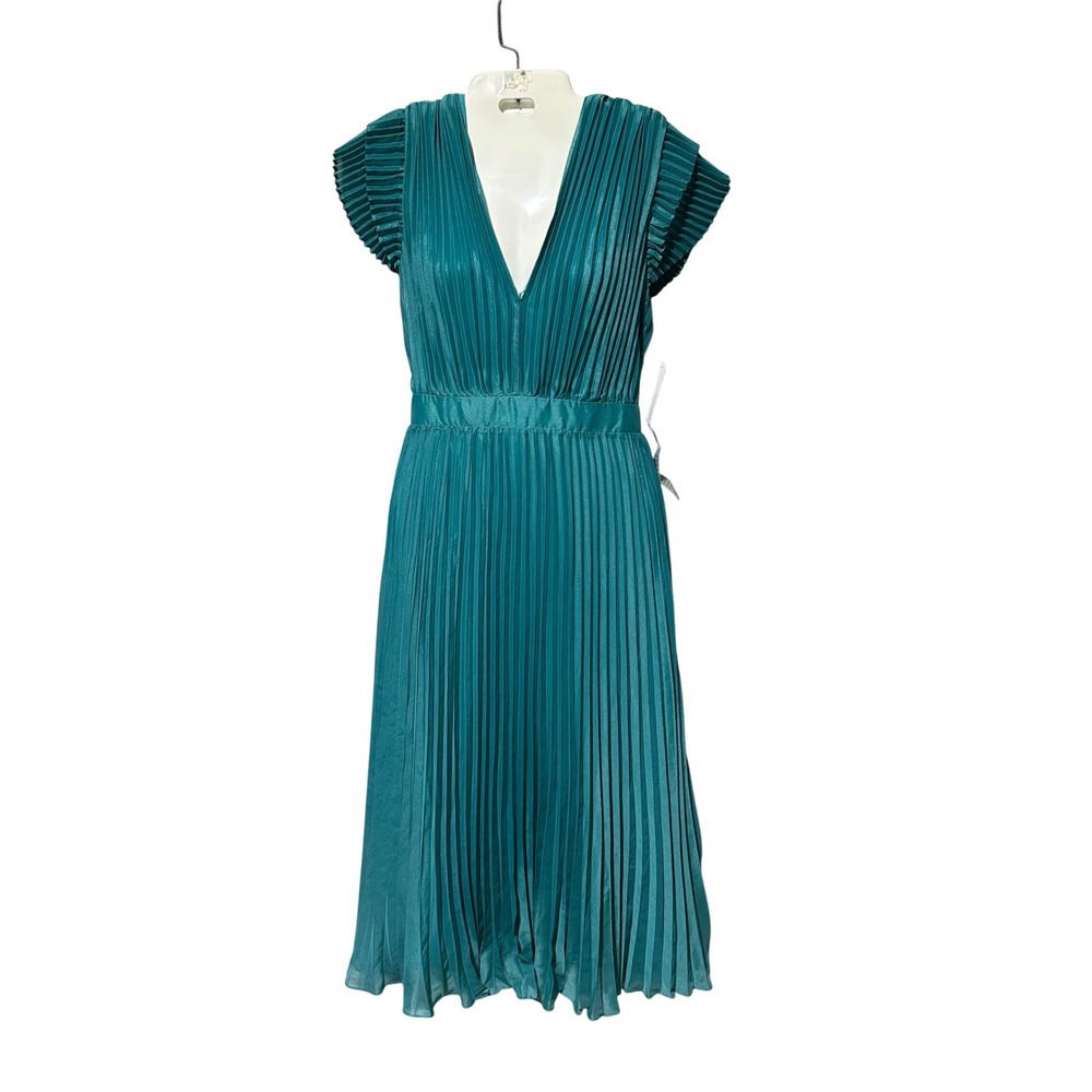 Adelyn Rae Daisy Pleated tie back midi dress size Large New